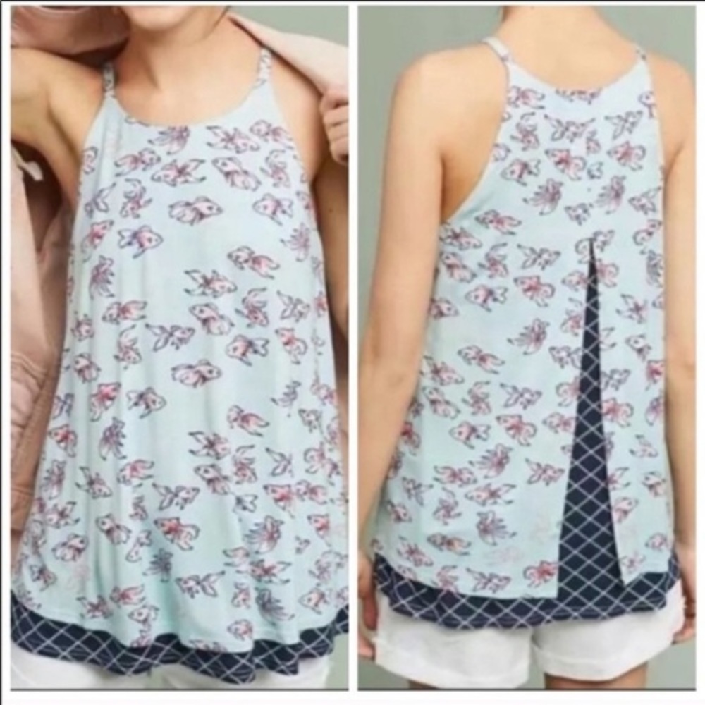 ANTHROPOLOGIE PORRIDGE Koi Fish Tank Top